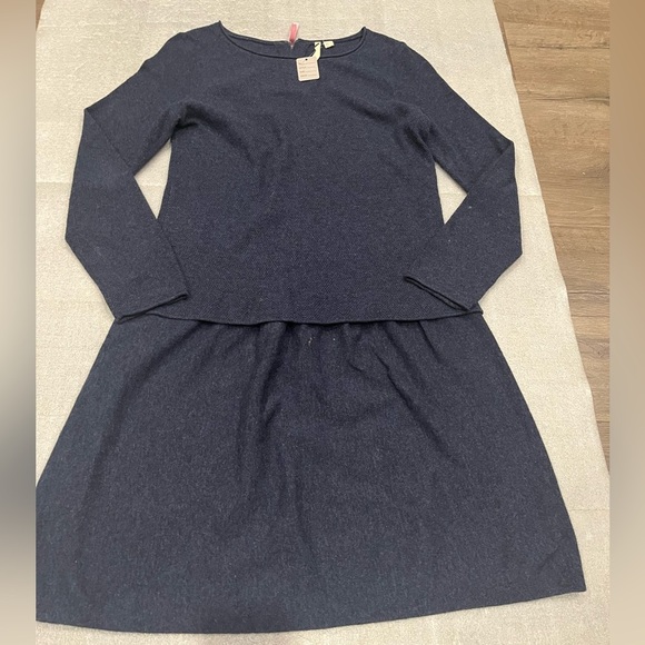 [UK12/US8]White Stuff Navy Long Sleeve Lamb Wool Cashmere Blend Knit Dress - Picture 2 of 10